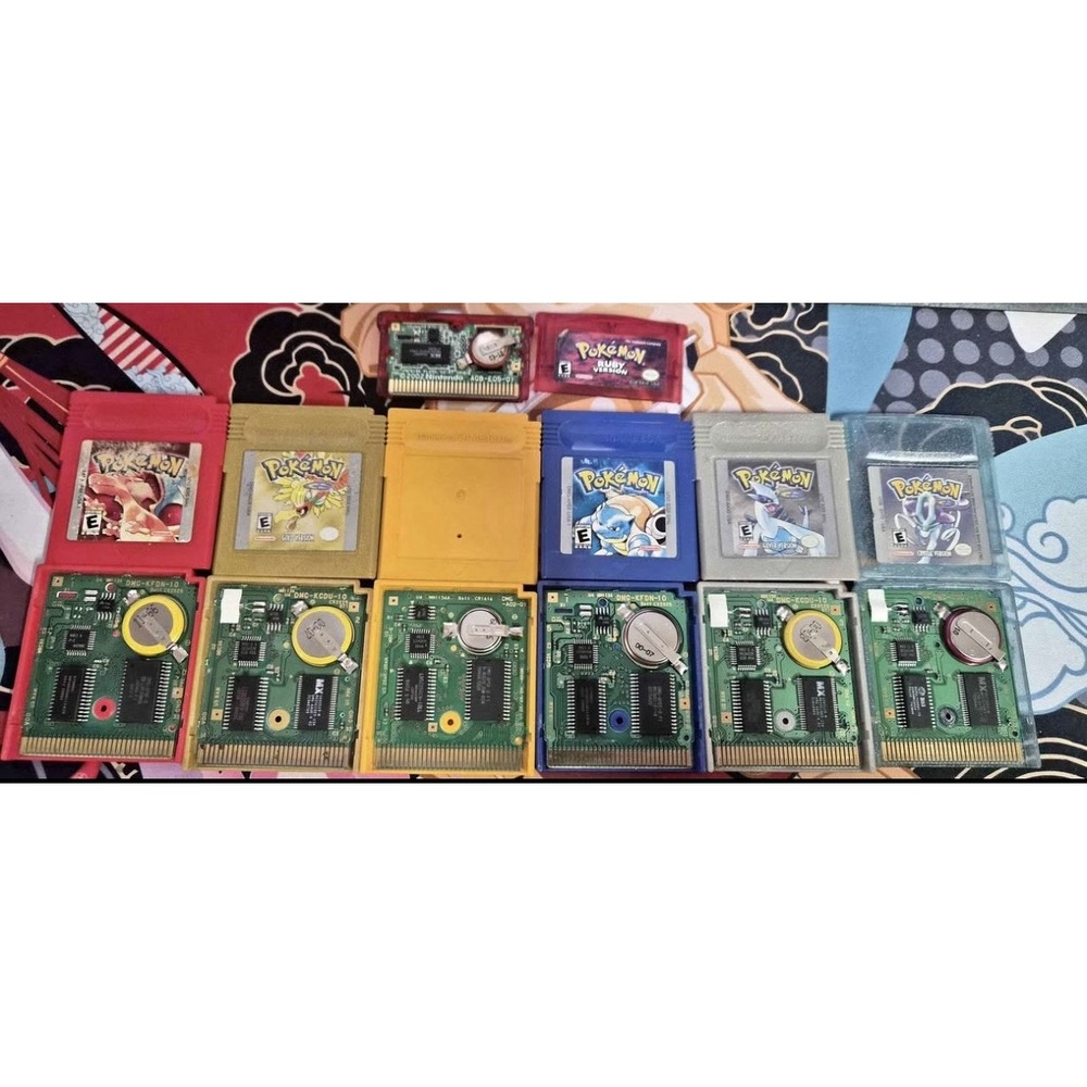 Pokemon Gameboy Lot Gameboy Color Gameboy Advance Blue Red Yellow Crystal Ruby